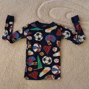 Hanna Andersson Kids Pajama Top - Navy with Sports Print